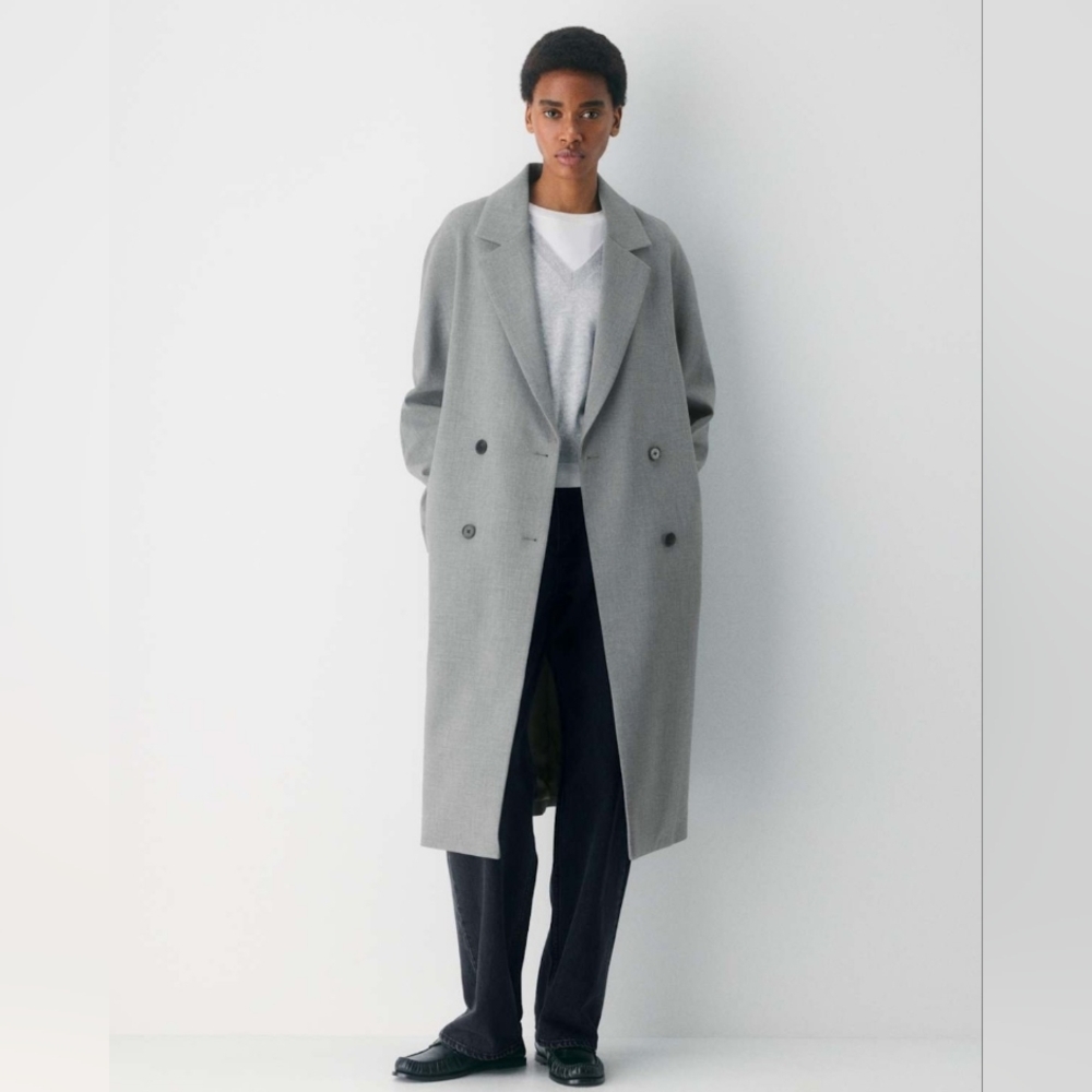 Aritzia Slouch Coat NWT – Long Double-Breasted Tailored Coat